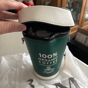 Green & White Coffee Cup Bag by hello 3am USA